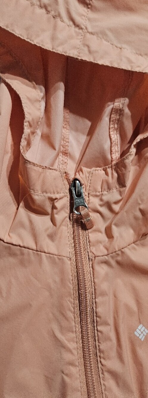 Columbia Girls Windbreaker Rain Jacket Hooded Peach Pink Size M 10/12. - Picture 7 of 9